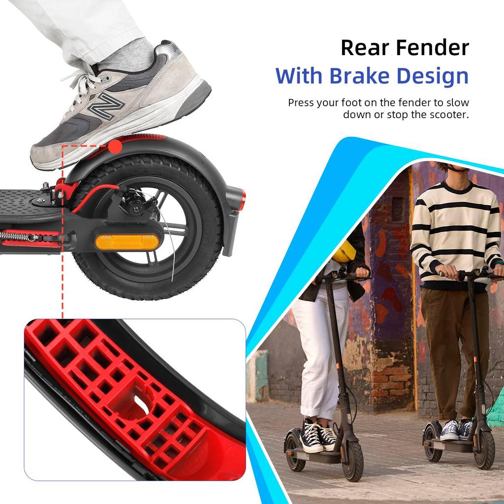 Серо-красное заднее крыло Ulip Superior с алюминием для самокатов Xiaomi