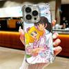 Candy 90s Cartoon Plating Phone Case For Iphone 16 17 Pro Max Air 16E 14 15 Plus 12 13 Mini Anti-Fall Airabag Cover