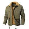 Осень и Зима Повседневная Молодежная Боковой Карман Однобортная Хлопковая Плюс Бархат Однотонная Мужская Куртка