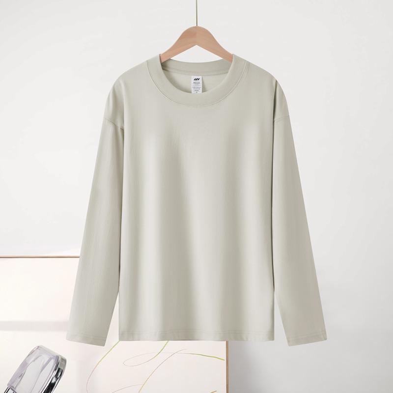 230г Футболка с длинными рукавами из хлопка Мужская внутренняя рубашка Женская осенне-зимняя одежда для пар Нижняя одежда