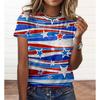 Футболка с 3D-принтом ко Дню независимости, женская футболка с круглым вырезом и короткими рукавами