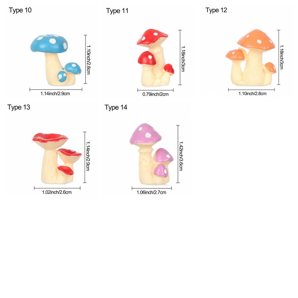 Bonsai Ornament Mushroom Figurines Miniature Mushroom House Gnome Terrarium Micro Landscape