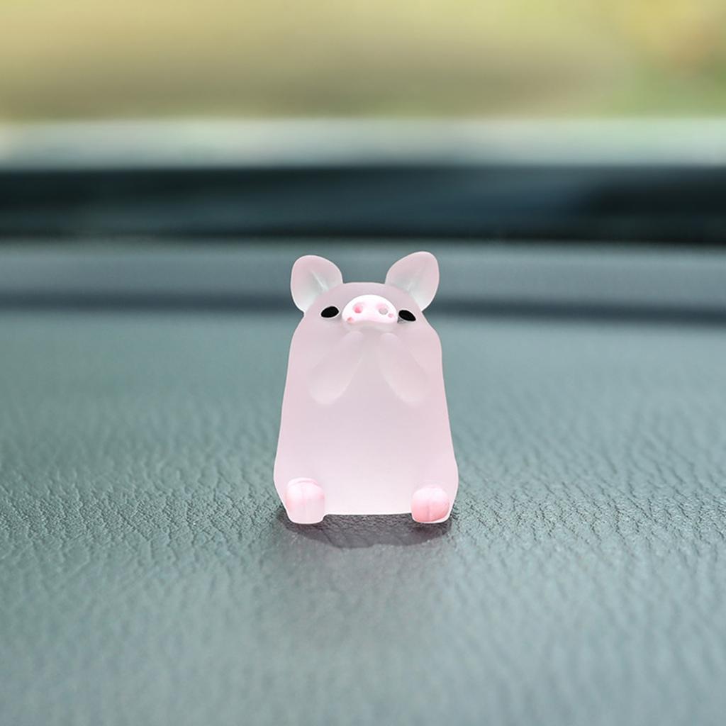6Pcs Mini Luminous Pigs Figures Miniature Pig Figurines Miniature Garden Pigs Mini Piggy Resin Pig Fairy Garden Ornament