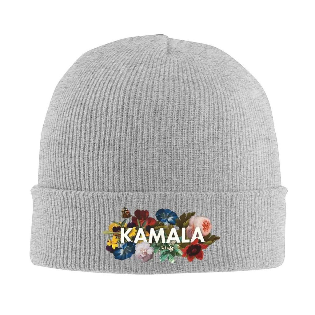 2025 New Kamala Harris Vintage Floral Knitted Caps WoUnisexs Unisexs Beanie Autumn Winter Hot Sale Hats Acrylic First FeUnisex Preside