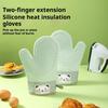 1Pc Silicone Heat Resistant Gloves Non-Slip Oven Mitts Kitchen Hand Clamps Thickened