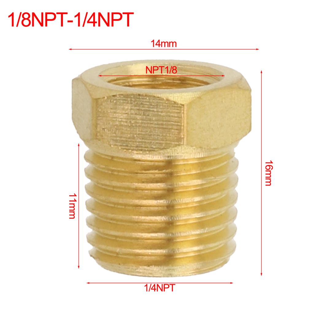1pc Brass Pipe Adapter Fitting Reducing Hex-Bush Bushing Male-Female Connector For Pressure Gauge Fuel Water 1/8 1/4 3/8 1/2 NPT