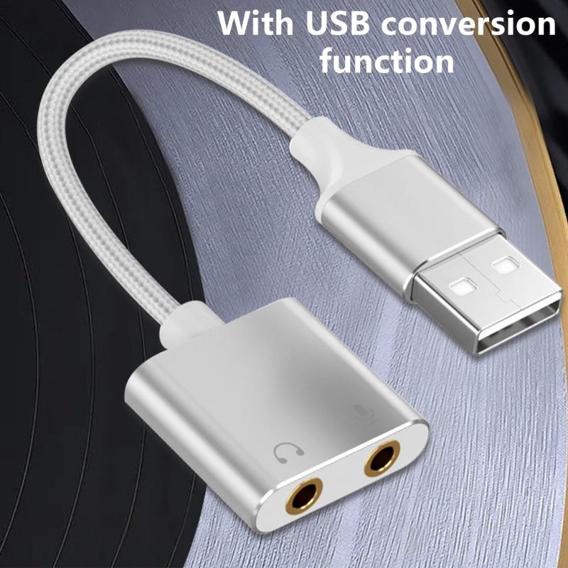 2-канальный USB-адаптер звуковой карты для наушников и микрофона, улучшающий качество звука для P4, ПК и ноутбуков