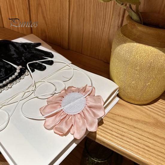 Женское колье-колье в стиле ретро с цветком, однотонное элегантное ожерелье на шнуровке с регулируемым воротником на бретельках, товары для вечеринок