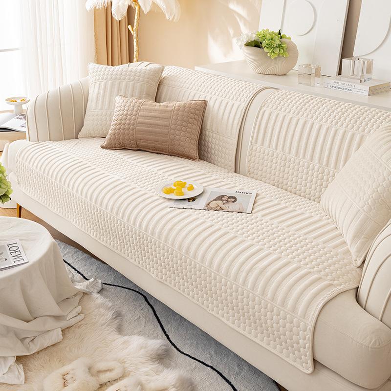 Sofa Cushion Winter Cushion Simple High-grade Non-slip New Plush Cover Cloth Towel Cushion Thickened Sofa Cover Cover