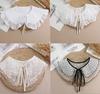 Summer Bow Tie Shawl White Fake Collars for Women Removable Dress Detachable Collar Wrap Shawl False Collar Decor