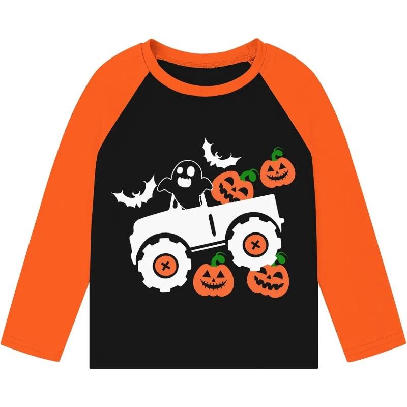 Весенне-осенние футболки с круглым вырезом и забавными машинками, футболки с трактором, экскаватором, грузовиком, 3D-принтом, модные повседневные футболки с длинным рукавом для детей и мальчиков