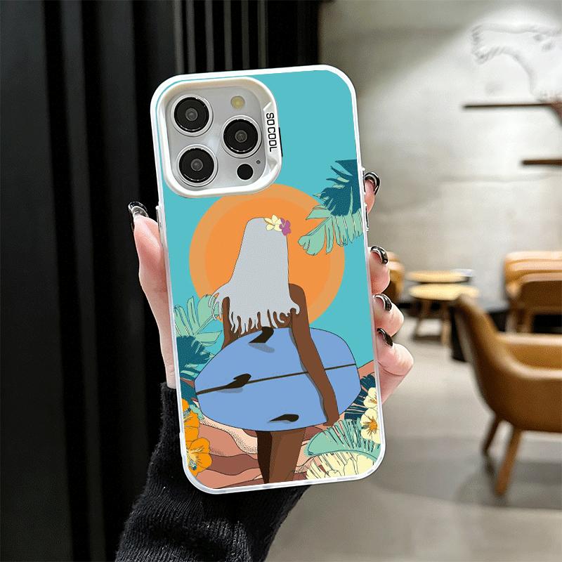 Чехол для телефона Surfboard Surfing Surf Summer Мягкий для iPhone 15 16 17 Pro Max 17Air 16E 14 Plus 13 12 Mini Ударопрочный Задняя Крышка She