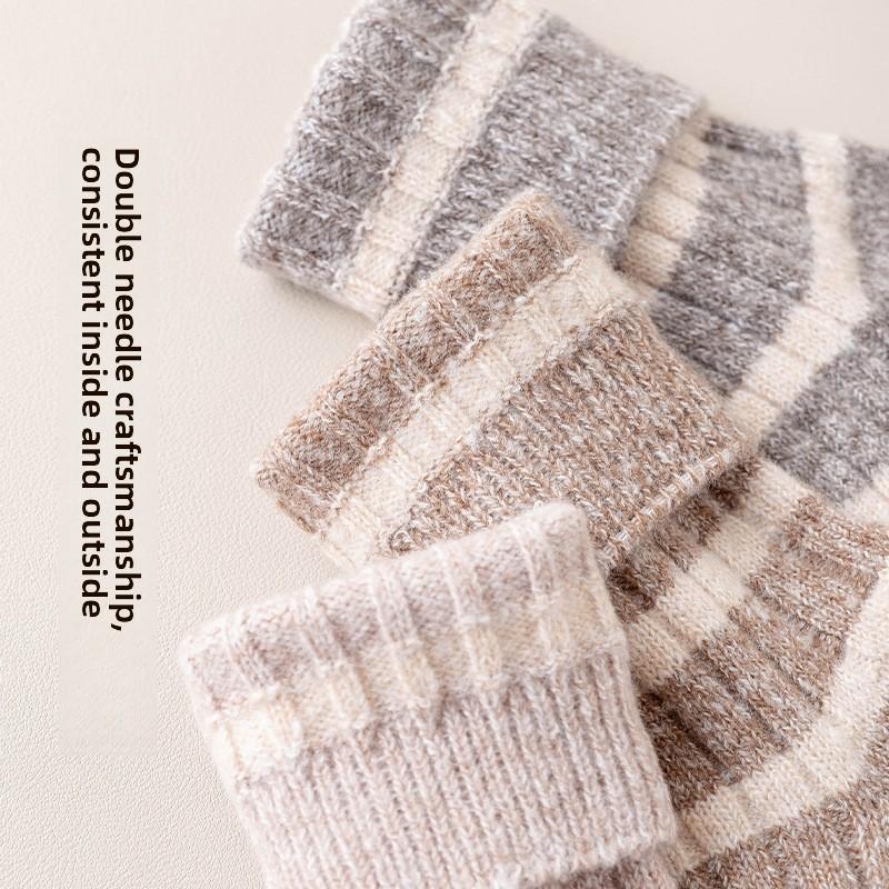Носки женские носки средней длины осень-зима двойные полоски весна и осень теплые чулки