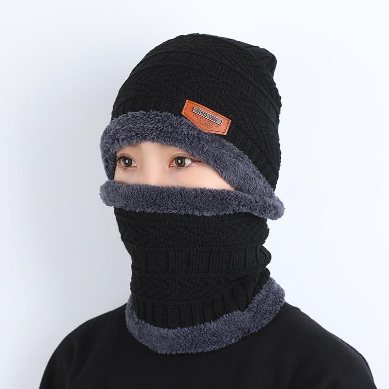 New Winter Men Simple And Stylish Knitted Hat Scarf And Gloves Winter Solid Warm Knitted Set Winter Warm Gifts For Male