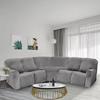 7-Piece L Shape Velvet Stretch Recliner Corner Sofa Covers for Sectional Sofa Set Reclining L Shape Sofa Slipcovers