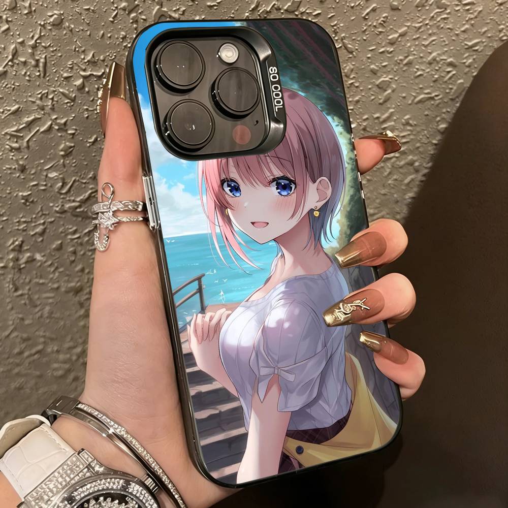 Аниме Ичика Накано Чехол для телефона для iPhone 17,16,15,14,13,12,11 Plus,Pro Max,XS,Цветной Серебряный Внутренний Чехол
