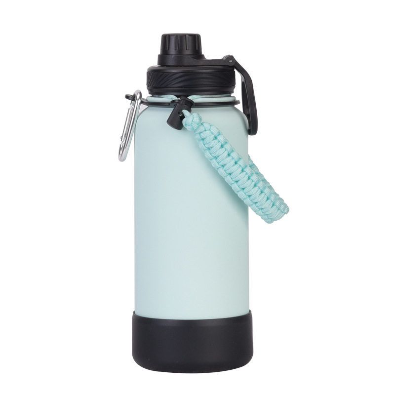 2025 New Cross-Border 1L Large-Capacity Thermos Cup with Non-Slip Bottom, Portable Handle, Outdoor Sports Multi-Color Water Bottle