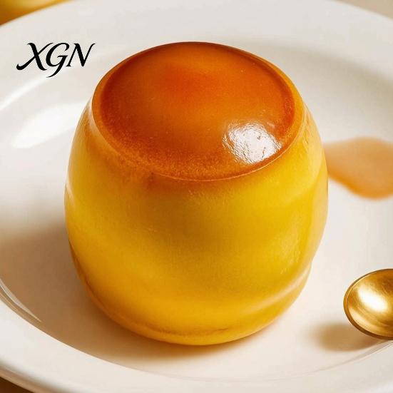 Pudding Anxiety Relief Toy 1/2Pcs Stress Crunchy Toy, Fake Caramel Squeeze TPR Ball Simulated Dessert Sensory Fidget Gift for Adults Kids
