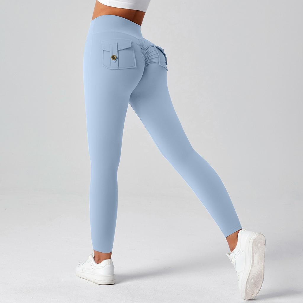 Женские модные однотонные штаны для йоги с высокой талией, узкие спортивные штаны для фитнеса