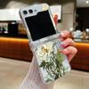 Прозрачный чехол с рисунком розы для Samsung Galaxy Z Flip 6 5 4 3 Flip6 Flip5 Flip4 Flip3 5G Жесткий прозрачный складной чехол для телефона