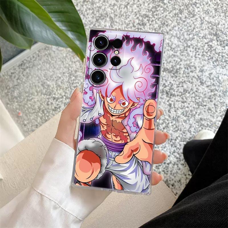 One Luffys Piece Sun God Nika S26Ultra Case Coque For Samsung Galaxy S25 S26 S24 S23 Ultra S22 S20 Plus S21 FE Clear Phone Cover
