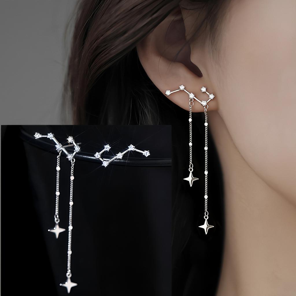 925 Sterling Silver Drop Earring For Women Zircon Crystal Hollow Out Cat Personality Jewelry Gift Dropshipping