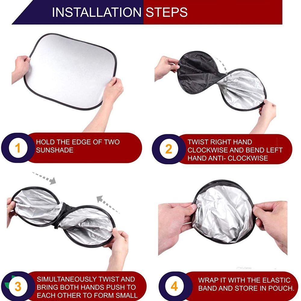 Foldable Fabric Blocks Car Sun Shade Reflective Fabric Silver Reflective Windshield Sun Shade