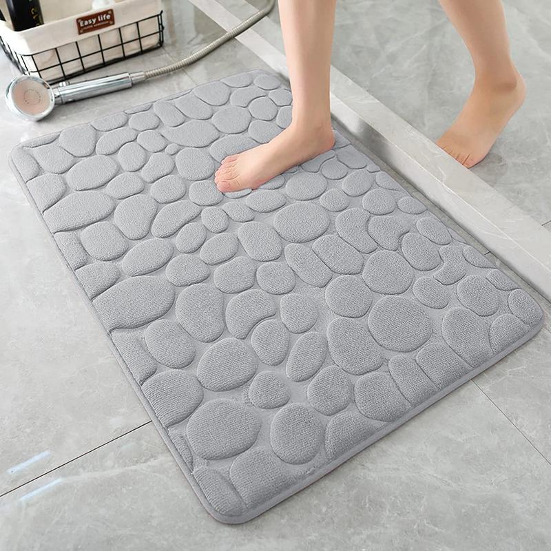 Home Cobblestone Embossed Door Carpet Door Mat Bathroom Simple Wind Absorbent Foot Mat Bathroom Non-Slip Mat Floor Mat