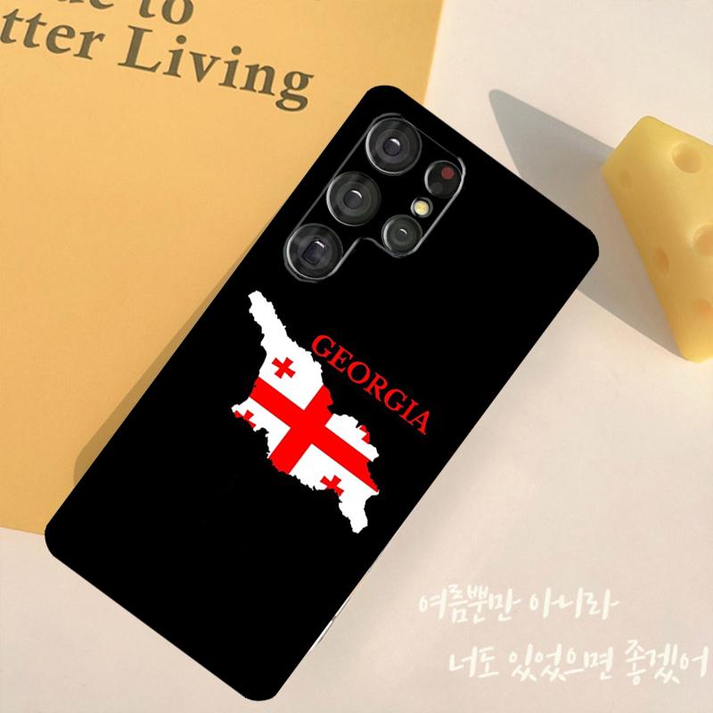 Georgia Flag Phone Case For Samsung Galaxy S25 Ultra S9 S10 S20 S22 S21 FE S23 S24 Plus Back Cover Shell