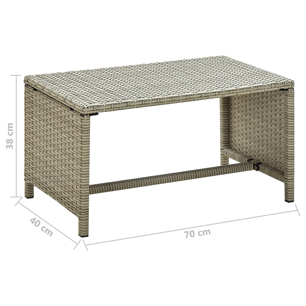 Coffee Table Beige 70*40*38 cm Poly Rattan