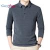 Мужская рубашка поло с длинным/коротким рукавом, повседневная облегающая хлопковая футболка