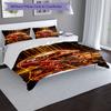 Golden Helmet Design Bed Bedding Set 1 Duvet Cover + 2 Pillowcases Soft Breathable Household Bed Linens