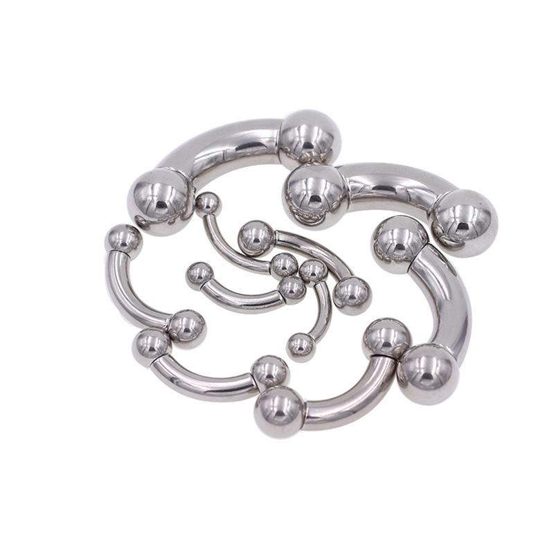 Серьги для пирсинга сосков из нержавеющей стали 316L с большой изогнутой штангой