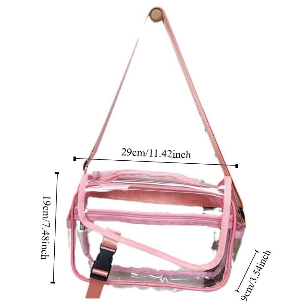 Zipper Crossbody Bag Transparent Tote Handbag Simple Fashion Shoulder Bag  Travel