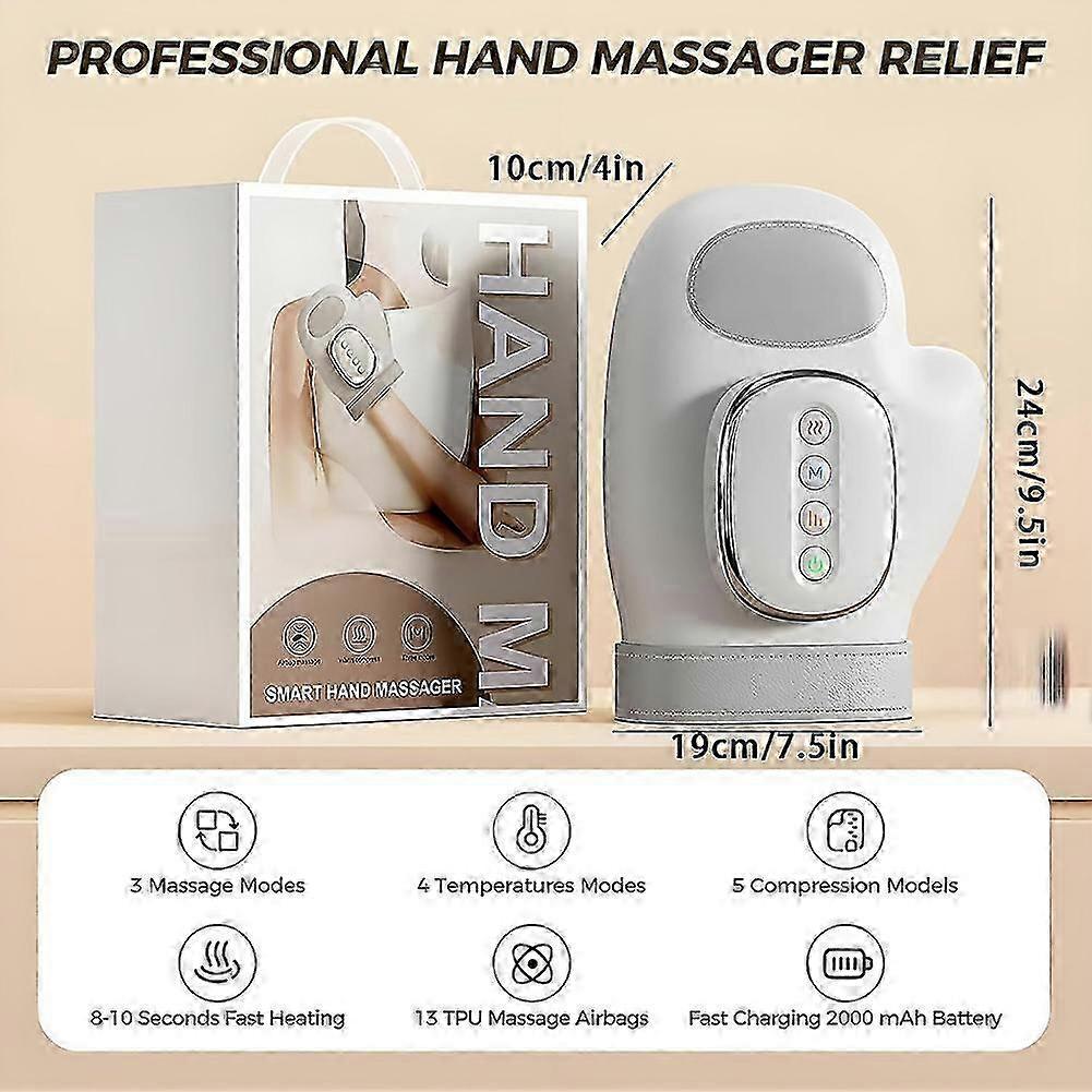 Hand Massager with Heat and Compression, 3-in-1 Professional Hand Massagers for Arthritis and Carpal Tunnel Relief, Holiday Gift for Women Men