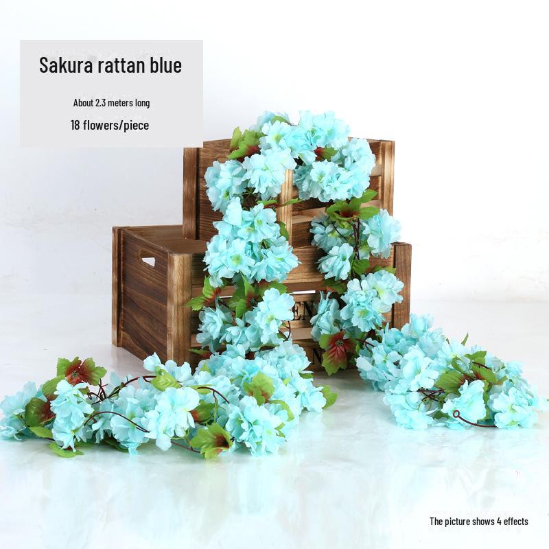 Artificial Rose Vine for Living Room Decoration, Air Duct Cover, Plastic Flower Garland