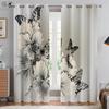 Beautiful Butterfly Flower 3D Printed Curtains French American Retro Pastoral Bedroom Living Room Study Decorative Curtains 2PCS