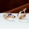 Изысканные женские украшения с каплями воды, красивые красные, синие, фиолетовые каменные серьги, серьги-кольца, романтический подарок на день святого валентина