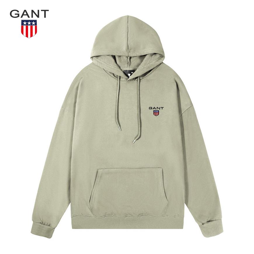 Gant Men's and Women's Spring and Autumn Thin Embroidered Hoodie Pullover, Casual Sports Running Hoodie
