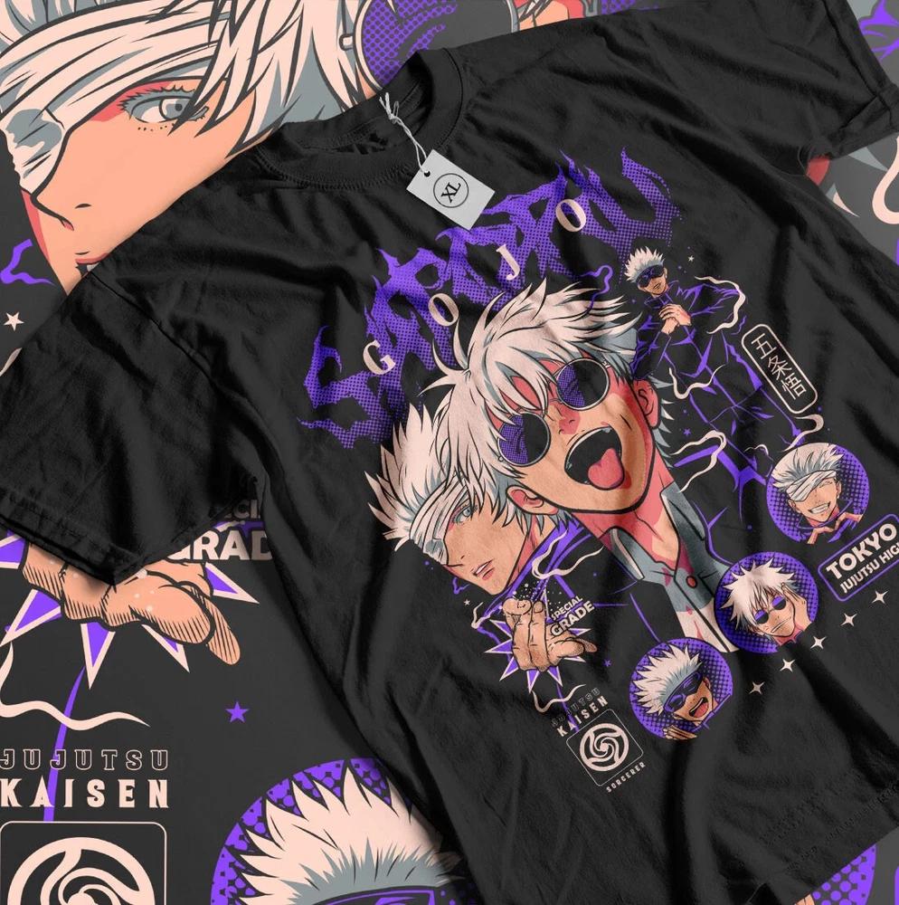 Gojo Satoru TShirt Jujutsu Kaisen Mahito Horror Anime Funny Shirt Black