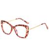 Cat'S Eye Crystal Cut Glasses Frame Trendy With Tr Spring Leg Flat Mirror Retro Frame