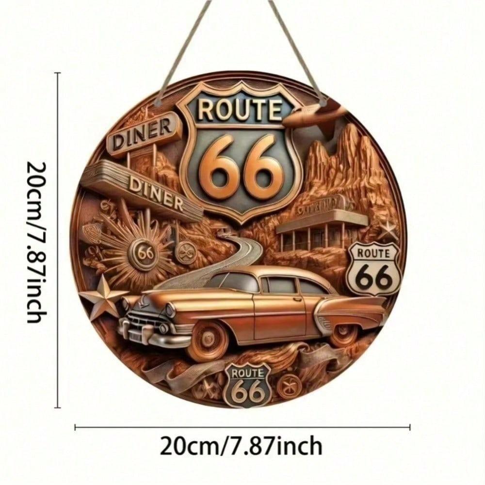 Двумерный металлический знак Route 66, Винтажная жестяная табличка для бара, кафе, гаража, Ретро настенный декор