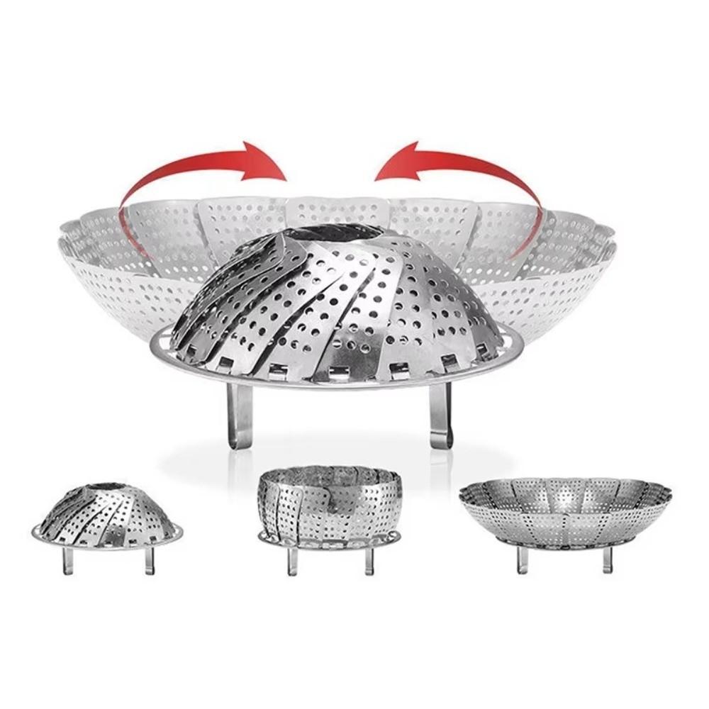Stainless Steel Steamer Rack Lotus Leaf Shape Steamer Plate Meat Steaming Tray Universal Pot Fit
