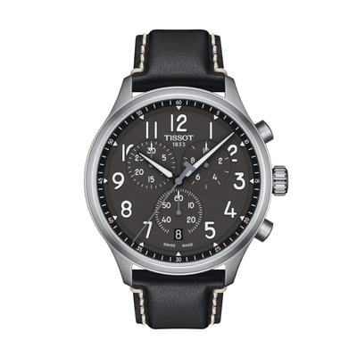 Мужские часы Tissot Chrono XL с антрацитовым циферблатом и кожаным ремешком (T1166171606200)