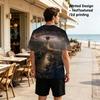 Men's Short Sleeve T-Shirt, Universe Theme 2D Print Design, Polyester Fabric, Comfortable Stylish Versatile Daily Casual Top for Halloween