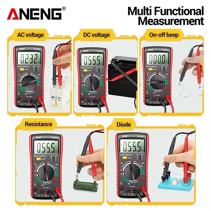 Dt9205A Digital Multimeter True Rms Professional /Dc Current Tester Capacitor Voltage Meter Detector Tools