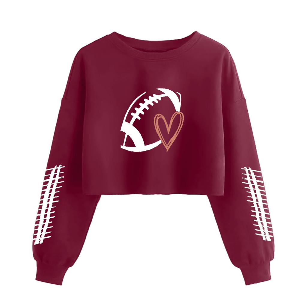 Женский модный пуловер с длинным рукавом и принтом в стиле ретро, открывающий живот