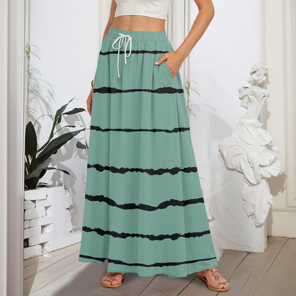 Женские струящиеся расклешенные юбки-макси с оборками и эластичным поясом, элегантные многослойные длинные юбки в стиле бохо
