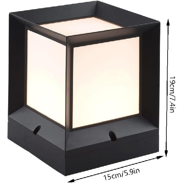 RCIDOS Квадратный акриловый абажур Алюминиевые фонари на столбе 1 лампа IP54 Водонепроницаемые E27 Фонари для забора и столба Наружные Патио Винтажные Фонари на столбе