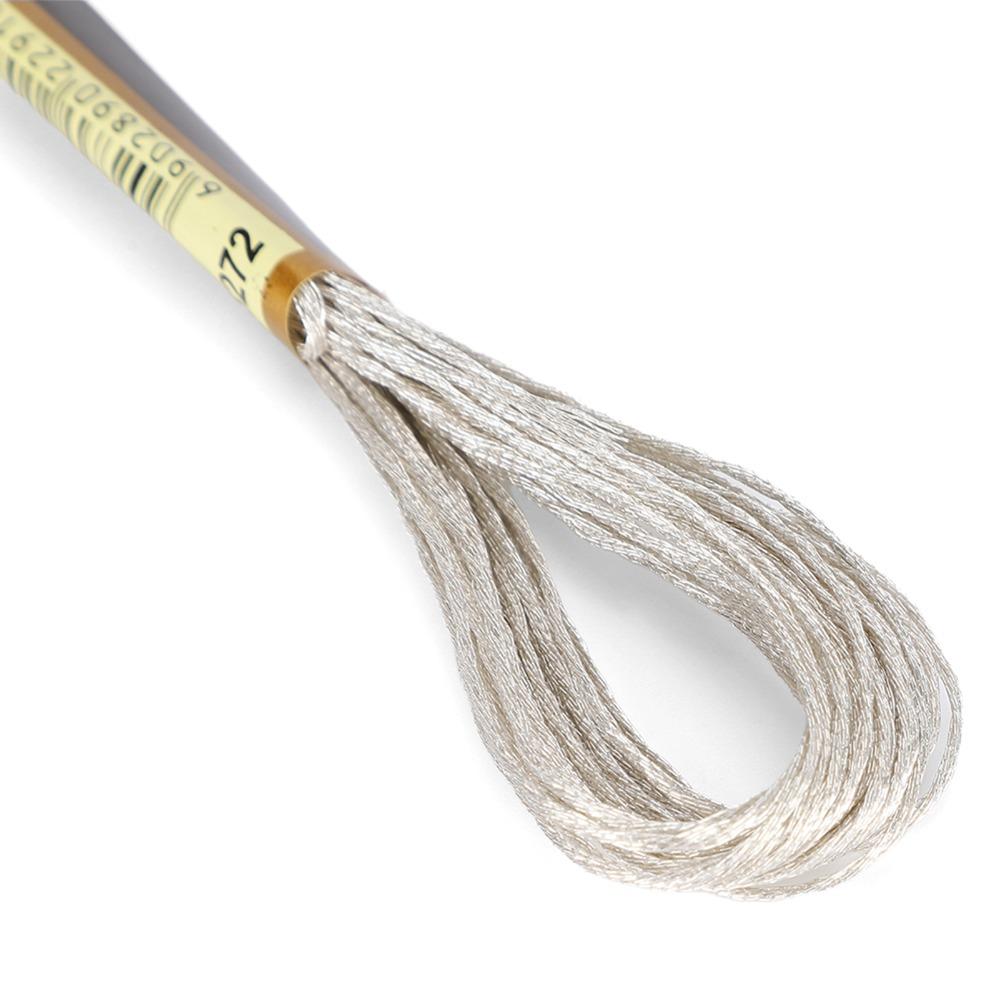 24pcs Polyester Thread Cross Stitch Threads Silver Glossy HandMade Yarn Embroidery Floss  DIY Craft